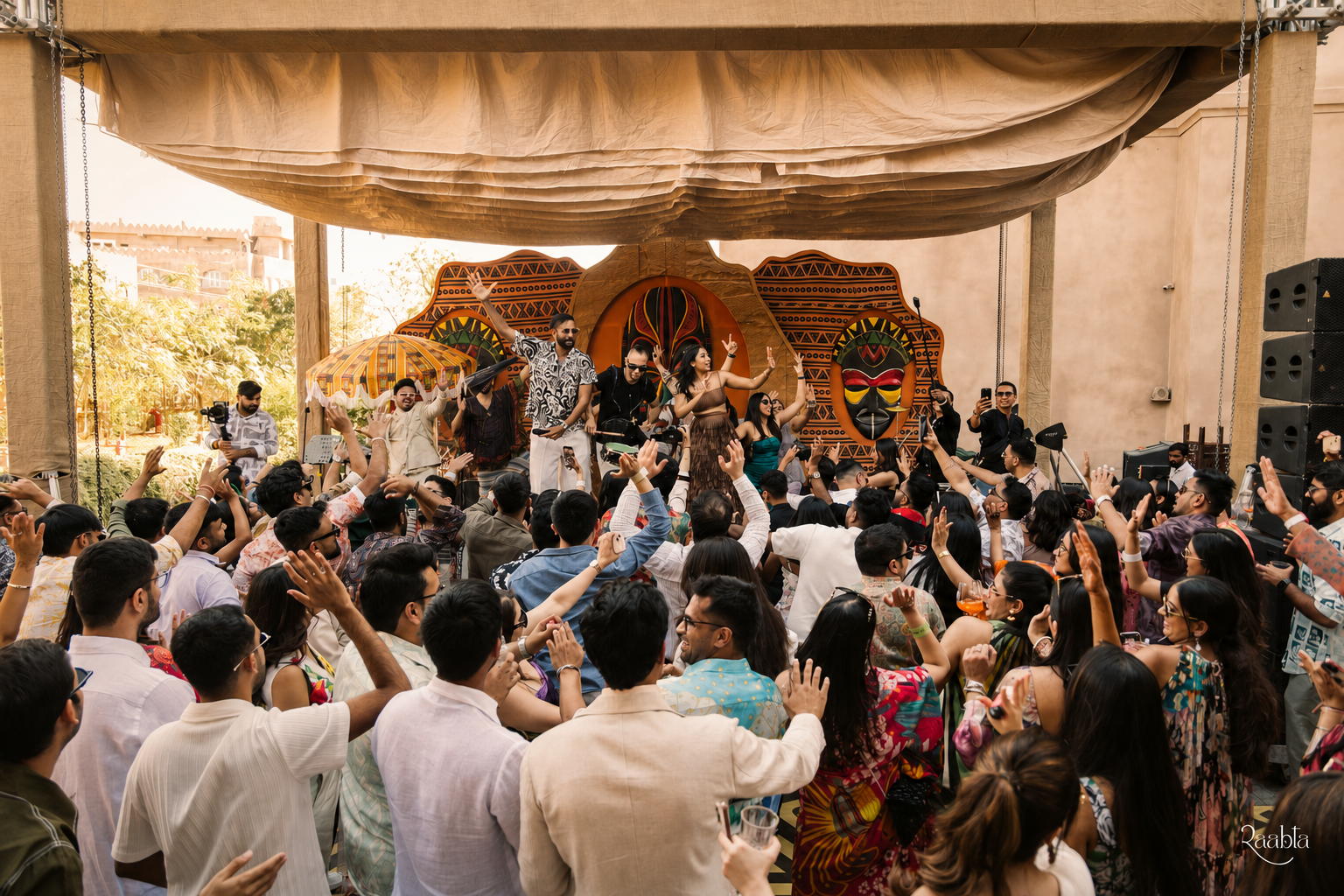 A lively destination wedding brunch led by Vishaal